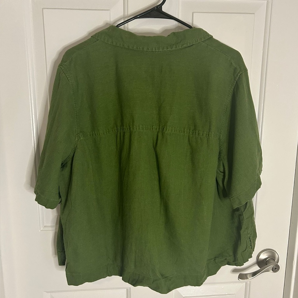 Universal Thread Womens Linen Blend Shirt XXL Green Button Up Top (0278) - Picture 3 of 7